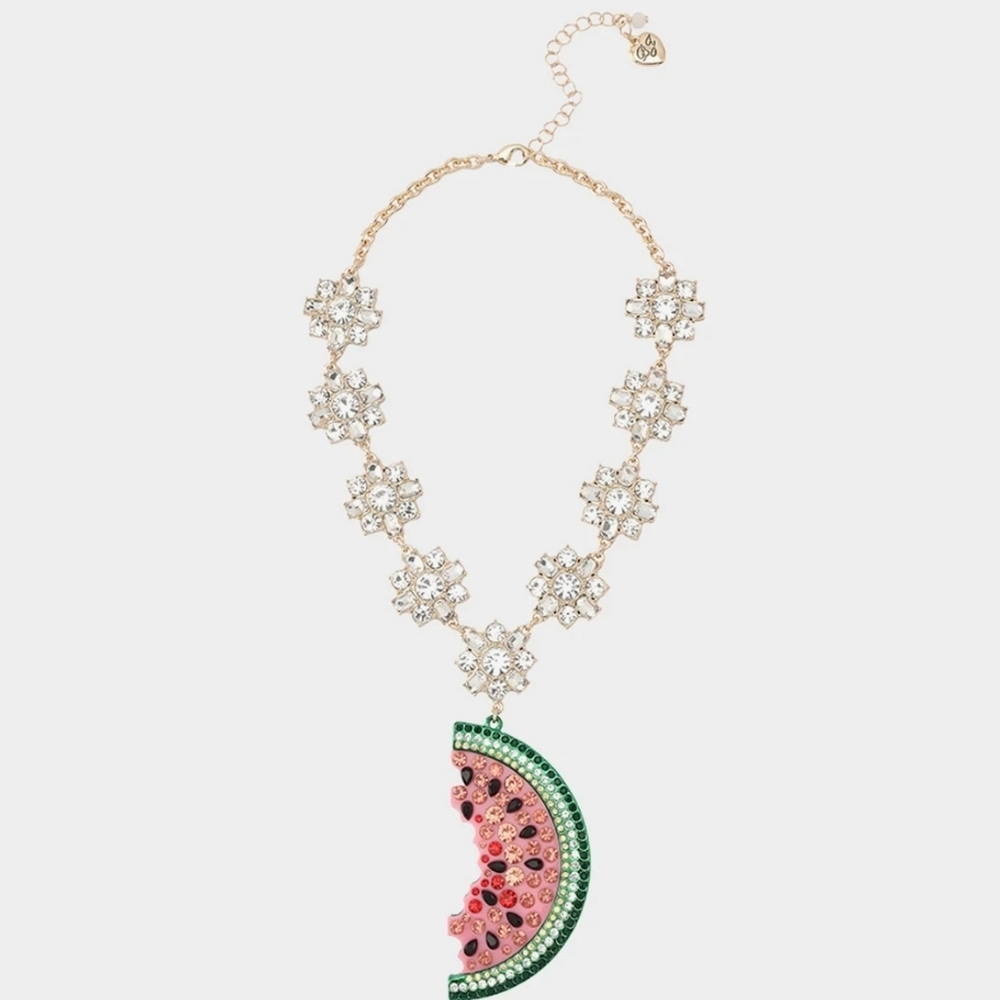 💚▪️Betsey Johnson▪️  BACKYARD WATERMELON PENDANT Necklace